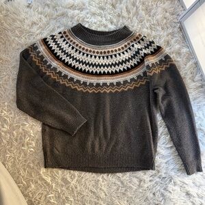 Weatherproof Crewneck Brown Sweater Holiday Vibes